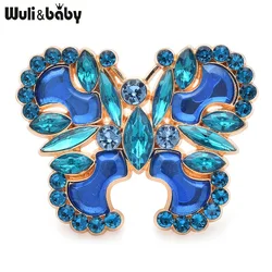 Wuli&baby New Design Butterfly Brooches For Women Unisex 3-color Luxury Insects Party Office Brooch Pins Gifts