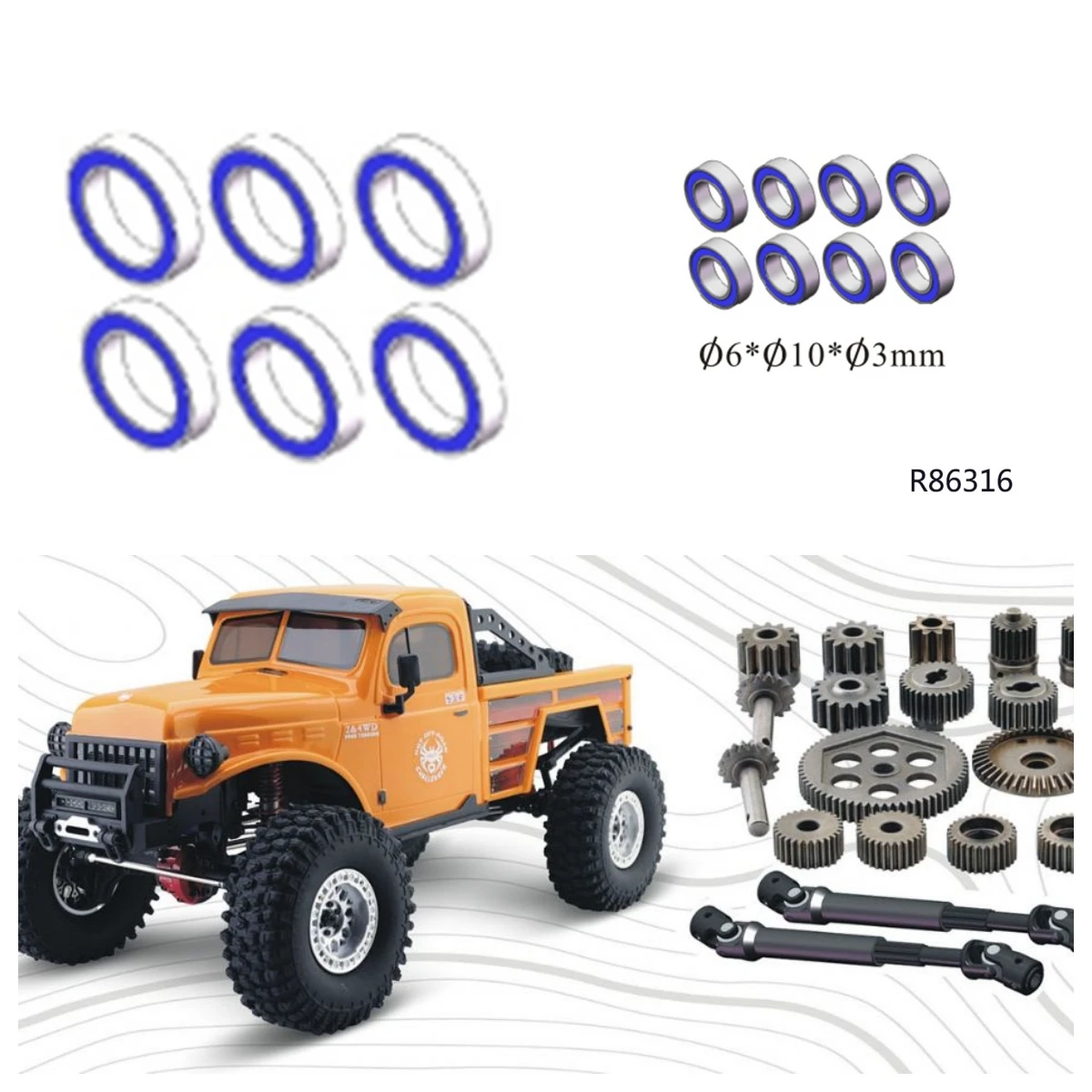 RGT Spare Parts Bearing R86246  R86316  For  EX86170 1/10 RC Electric Remote Control Off-road Vehicles Cars