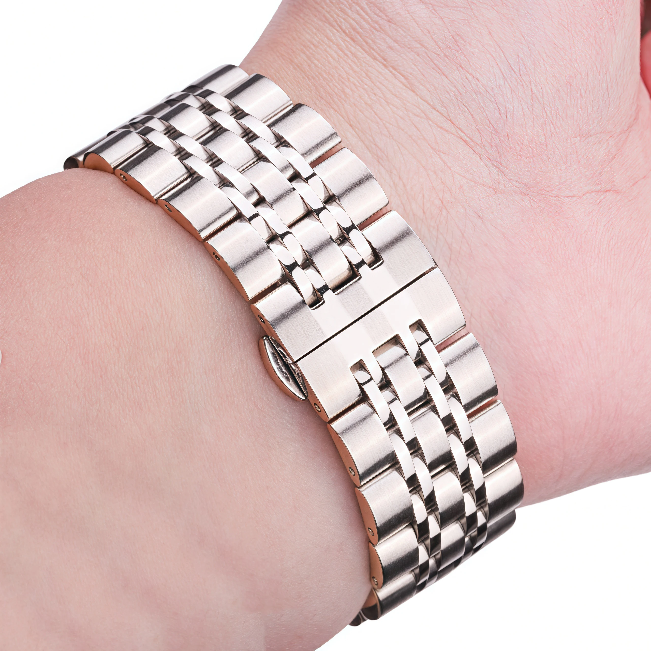 ステンレス鋼時計ブレスレットストラップ女性男性 20 ミリメートル 22 ミリメートル時計バンド固体金属シルバーゴールドリストバンドアクセサリー