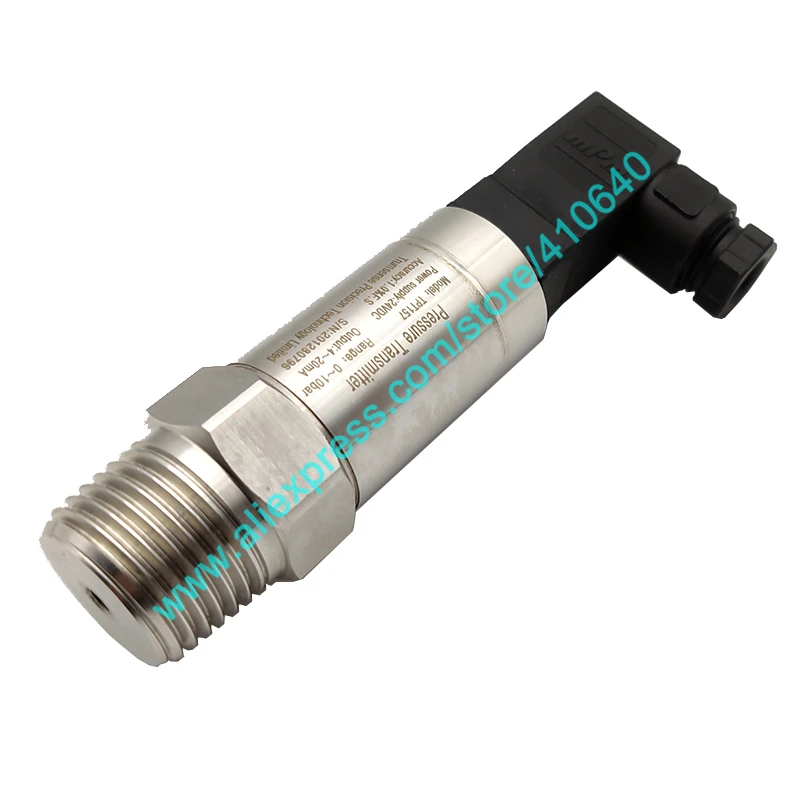 

Universal Industrial 4 to 20 mA Output Pressure Transmitter Range 0 to 10 bar DC 24V Power Supply 1% F.S 1/2'' NPT Connection