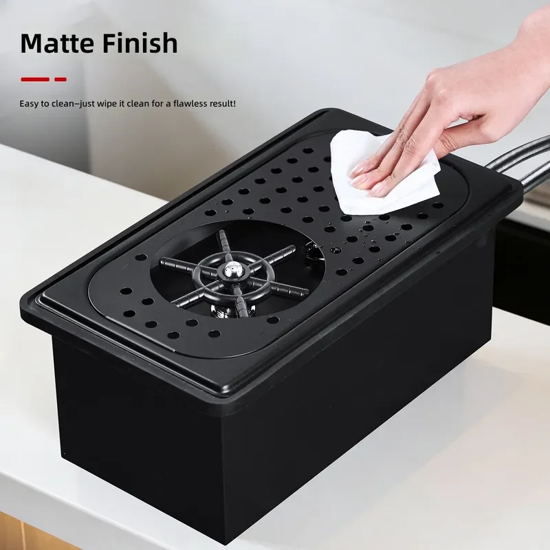 for High Pressure Automatic Cup Washer Stainless Steel Sink Bar Counter Commercial Desktop Milk Tea Shop Washing Tool