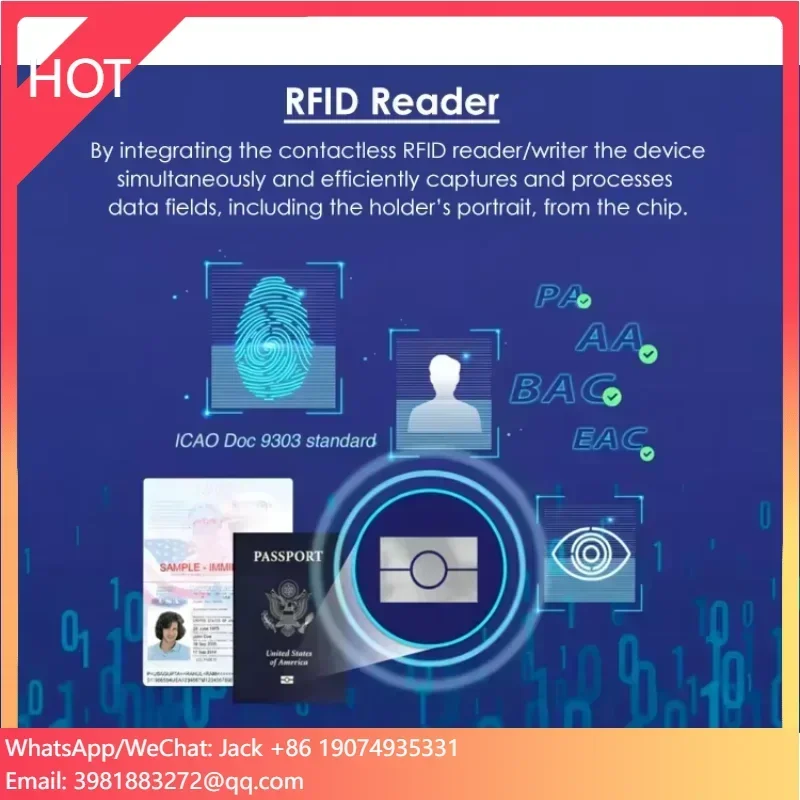 

ID Card Code Passport Scanner Desktop Table Android Window MRZ OCR Reader PPR100 Plus