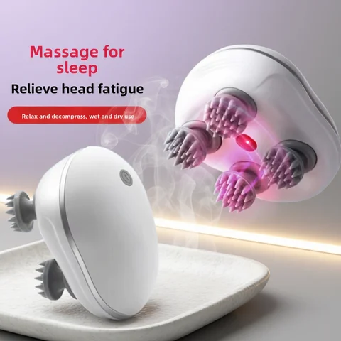 Cabeça elétrica portátil massageador amassar couro cabeludo relaxar massageador do couro cabeludo recarregável vibração cabeça máquina de massagem banheiro