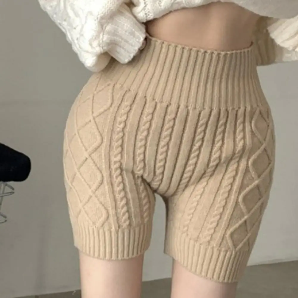 Y2k Women's Knitted Brief Shorts Wave Striped Slim Fit Shorts Low Waist Micro Shorts 2024 Fall Loungewear