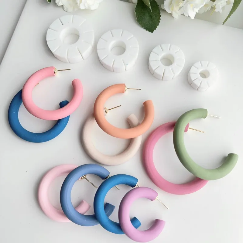 Simple Soft Pottery Mold Circular Ear Ring Soft Pottery DIY Tools Handmade Earring Jewelry Clay Molds Earrings Making Clay Tool