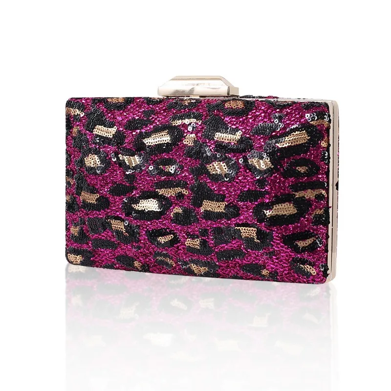 Luipaard Avondtassen Luxe Glitter Lovertjes Handtas Elegante Dames Vierkante Bruid Tas Groothandel Mode Damestasje Clutch