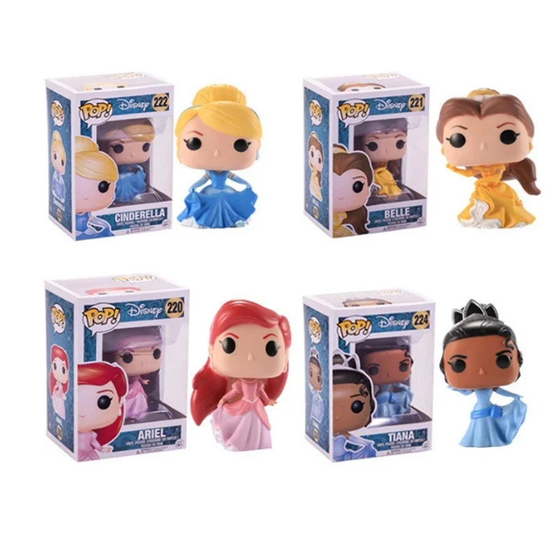 FUNKO POP Disney Beauty the Beast Ariel #220 Belle #221 Mermaid Rapunzel #223 Princess Tiana #224 Cinderella #222 Figure Gift