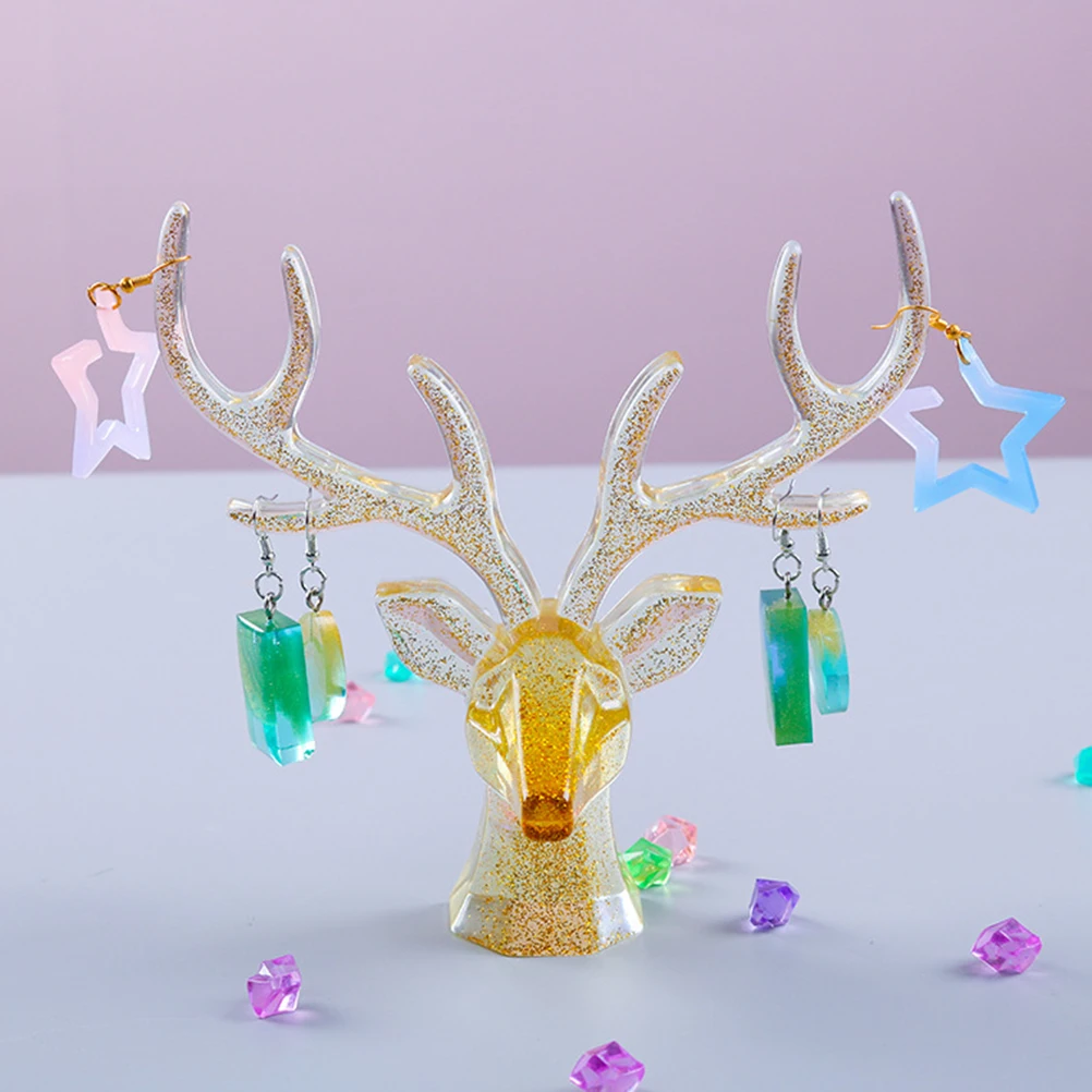 

Antler Shape Mold Deer Horn Resin Mold DIY Epoxy Jewelry Organizer Flexible Nonstick Easy Clean Recyclable Creative Gift Craft