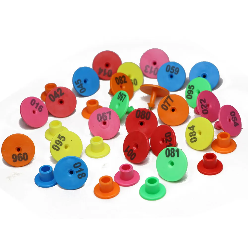 20 قطعة عدد عشوائي جولة خنزير الأذن العلامة ضياء: 2 سنتيمتر البلاستيك القرط ل مزرعة الماشية بمناسبة الأغنام أرنب الحيوان بطاقة التعريف #6