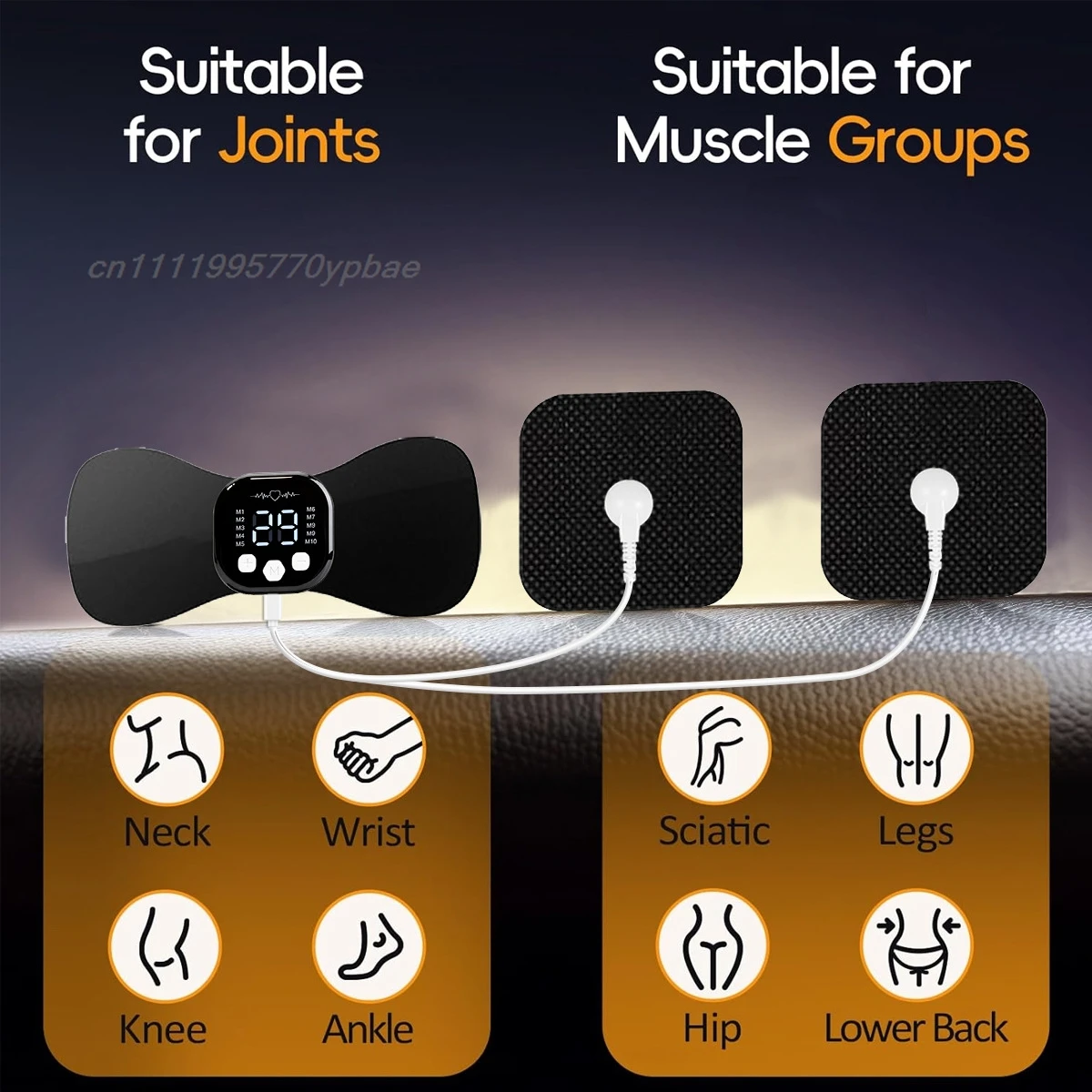 EMS Muscle Stimulator TENS Machine - Remote Control 10-Mode 29-Level Mini Massage Patch For Body Pain Relief