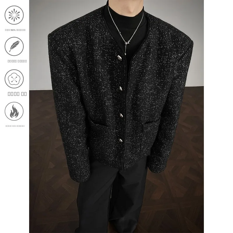 

Мужская короткая пуховая куртка Bla iny Cleanfit Sle, зимнее теплое пальто из стеганой ткани без капюшона, с наполнителем из белого утиного пуха