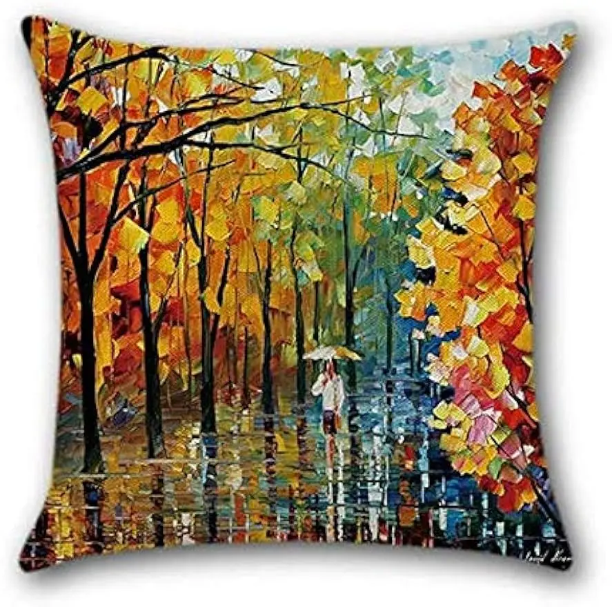 Colorful leaf pillow cover 45x45 cm pillows decor home  art cushion cover  pillow cover  throw pillow covers  home decor