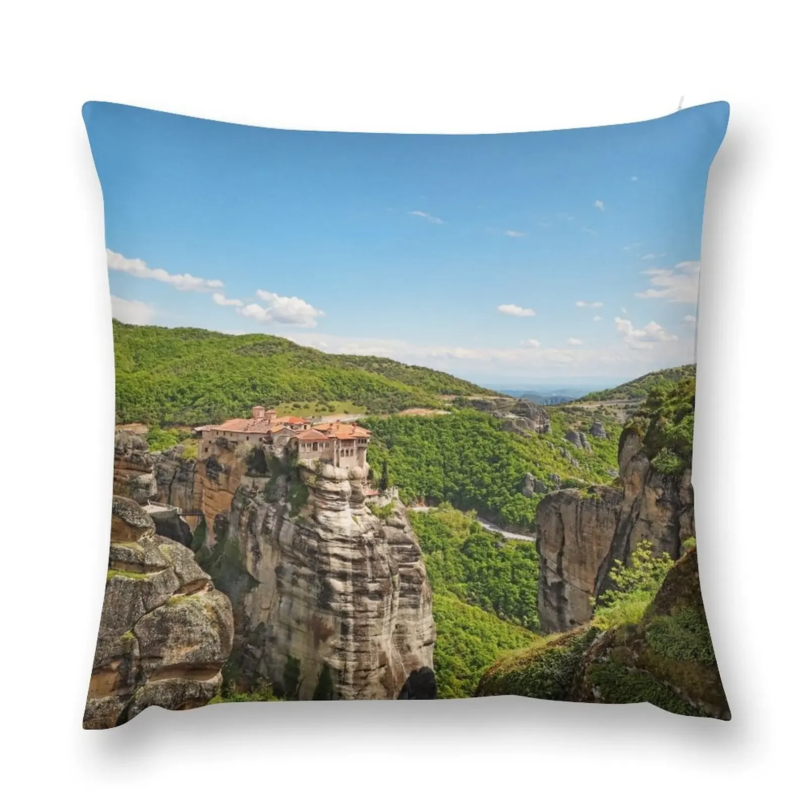 Varlaam Monastery in the Meteora Monastery complex in Greece. Throw Pillow home decor items pillow