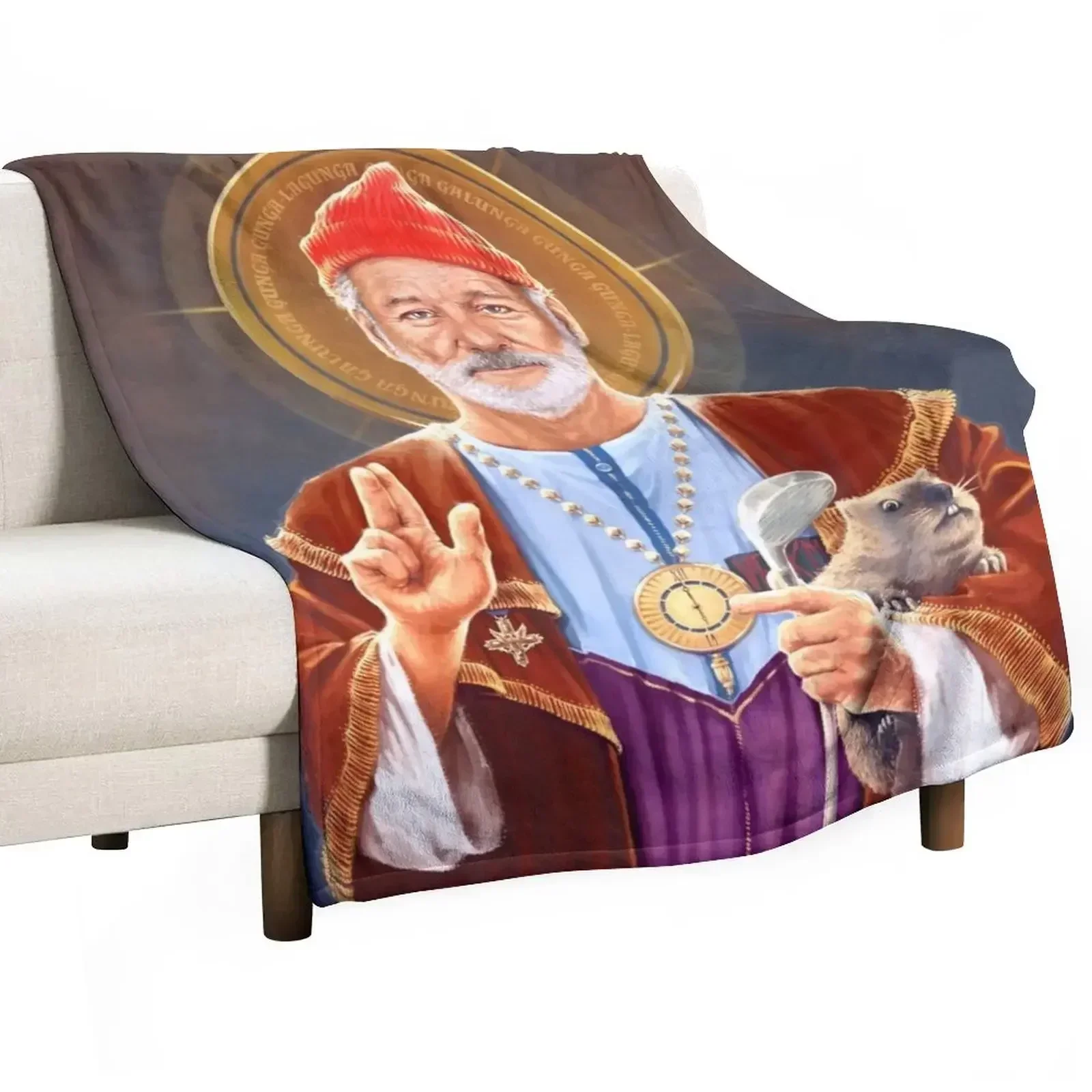 

Saint Bill of Murray - Bill Murray Saint Original Religious Painting Throw Blanket Hair anime Blankets