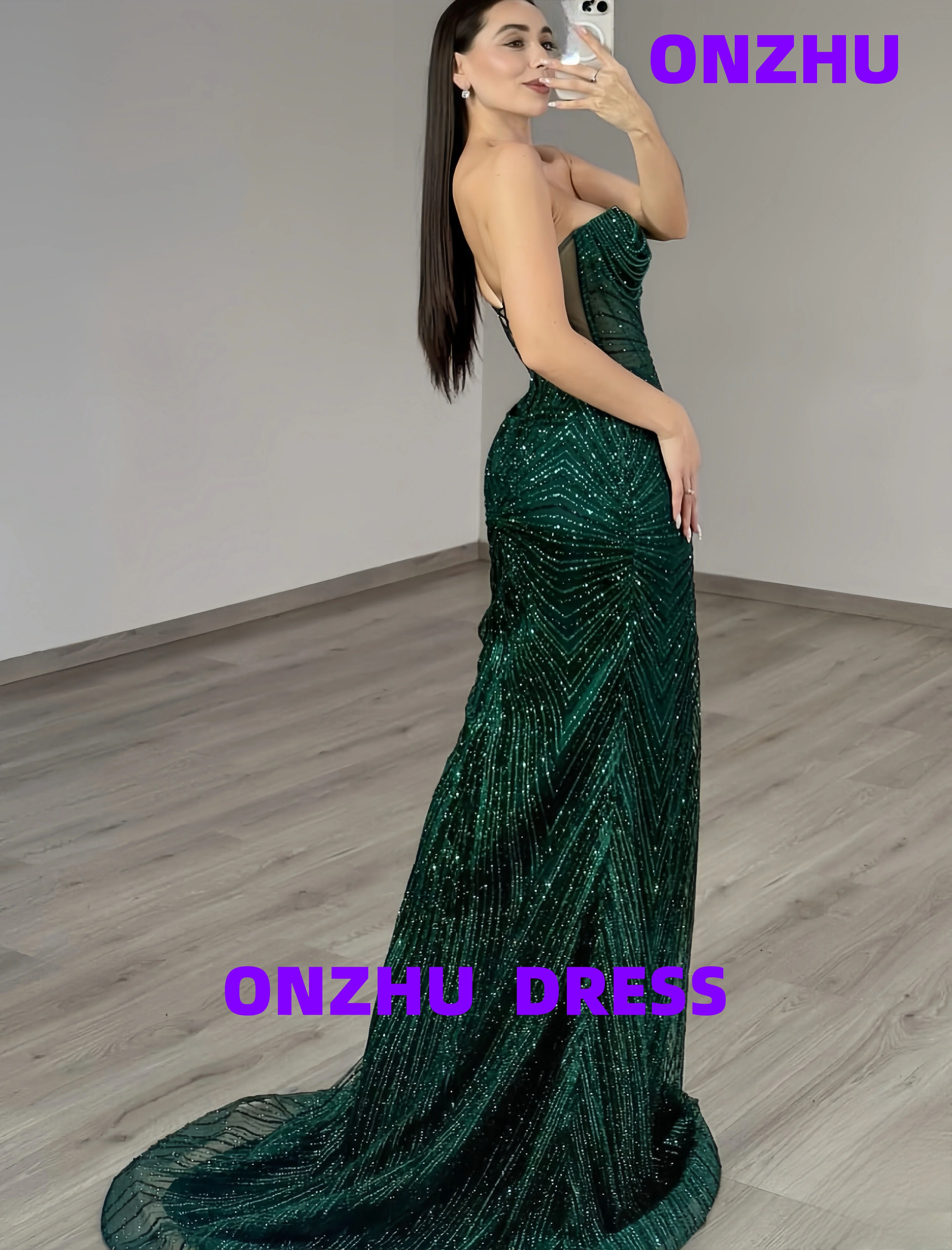 Abito da sera da donna di lusso con colletto dolce personalizzato senza maniche a sirena sexy Amanda Novias