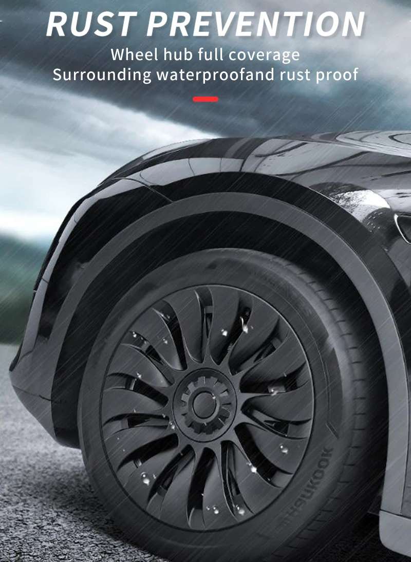 4-teilige Radabdeckung für Tesla Model Y 19 Zoll Performance Automobil Ersatz-Radkappe Vollrandabdeckung Auto-Zubehör 2020-2024 – Detail 12