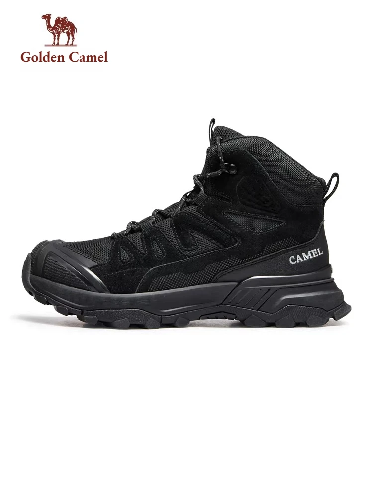 Golden Camel Outdoor Hiking Boots for Men's Suede High-Top Lace-Up Non-slip Wear Resistant Mountain Shoes Tourism Casual Sneaker