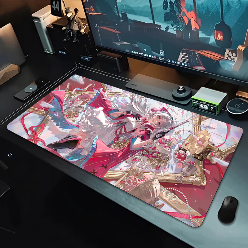 Pro Speed XXL Dark Fantasy Adventure Battle Anime Girl Gaming Mouse Pad Non-Slip Rubber Stitched Oversized Desk Mat