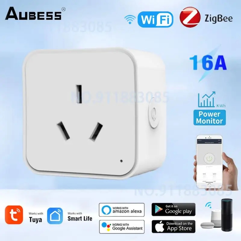 20A Zigbee Smart Socket Tuya WiFi AU Plugs Smart Life App Voice Control Adapter Energy Moniter Timer Function Aleax Power Outlet