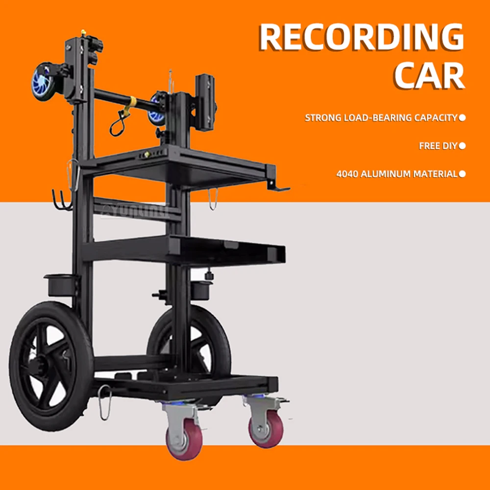 ​   Carrito Profesional para Equipos de Grabación, Soporte de Estudio Móvil Resistente con Ruedas para Mezclador de Audio y Equipos