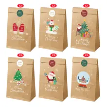 12/24 peças sacos de presente de natal, etiquetas de presente de festa e papel de embrulho para temporada festiva, sacos de presente festivos tema de natal vintage