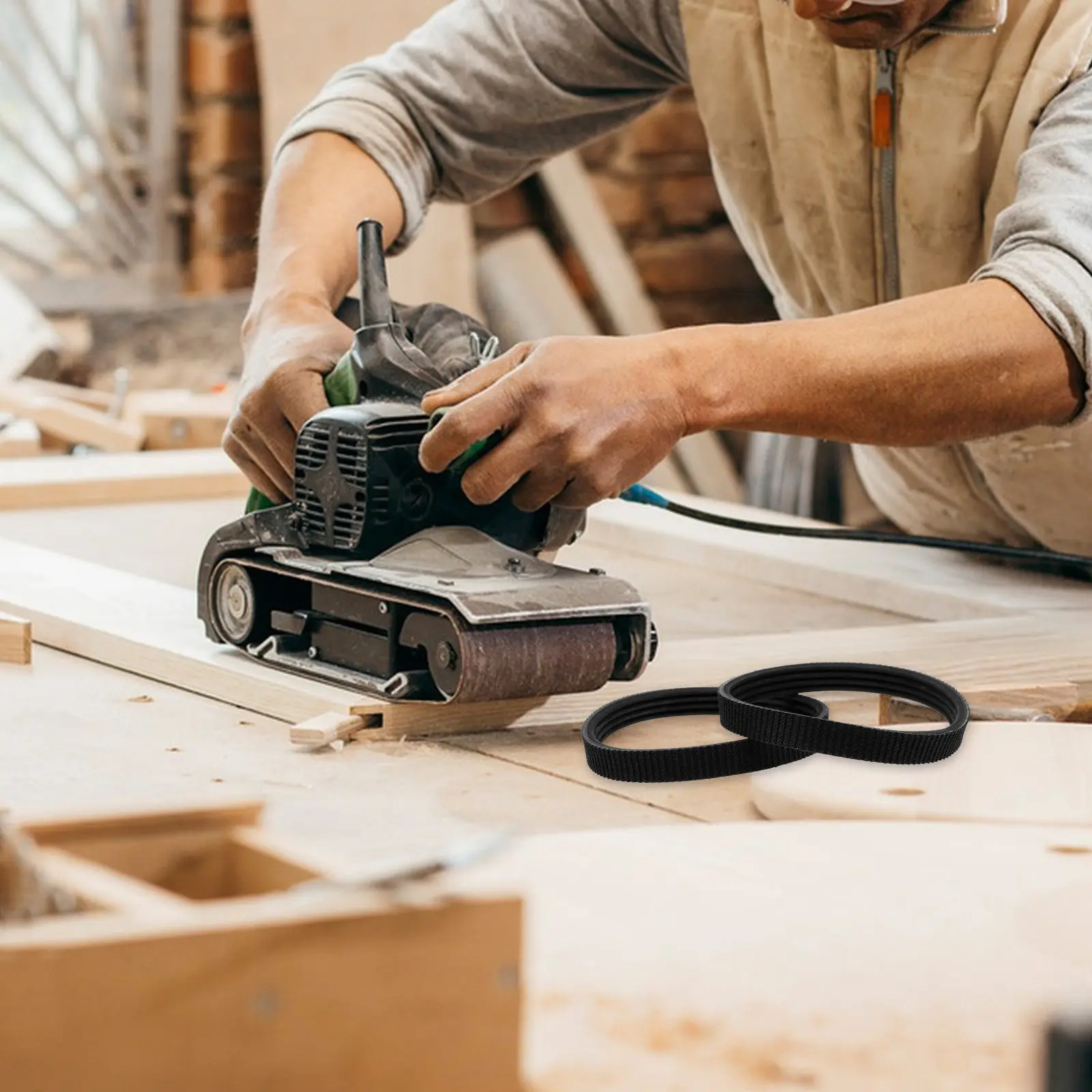 

2Pcs High Strength Rubber Planer Belt Efficient Woodworking Experience Professional DIY Friendly Router Lift System