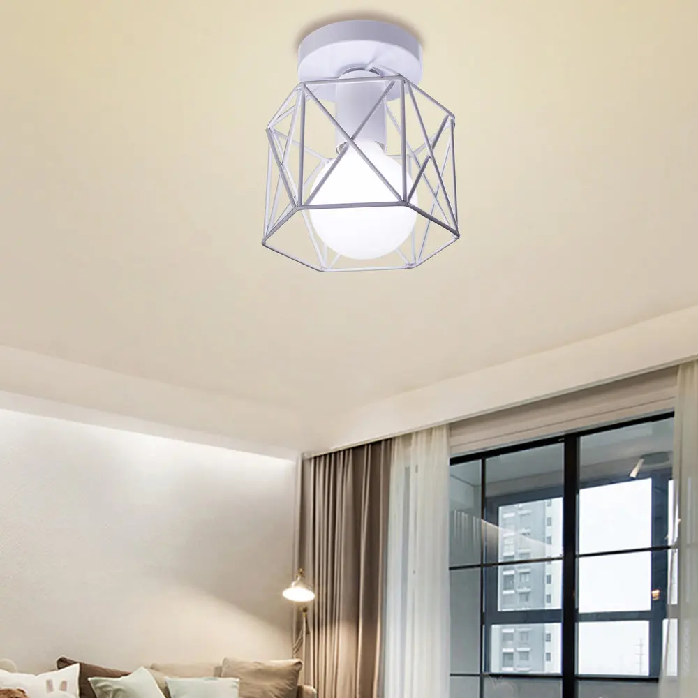 

Modern Nordic Industrial LED Ceiling Lights Lighting Home Bedroom Living Room Kitchen Decor Interior Vintage Loft E27 Lamp White