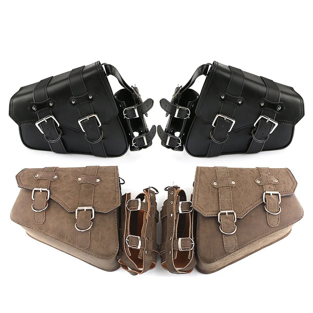 Left+Right 2Pcs Motorcycle For Indian Scout Sixty Bobber For Honda Shadow Rebel Side Saddle Bags Tool Bag For Harley Sportster
