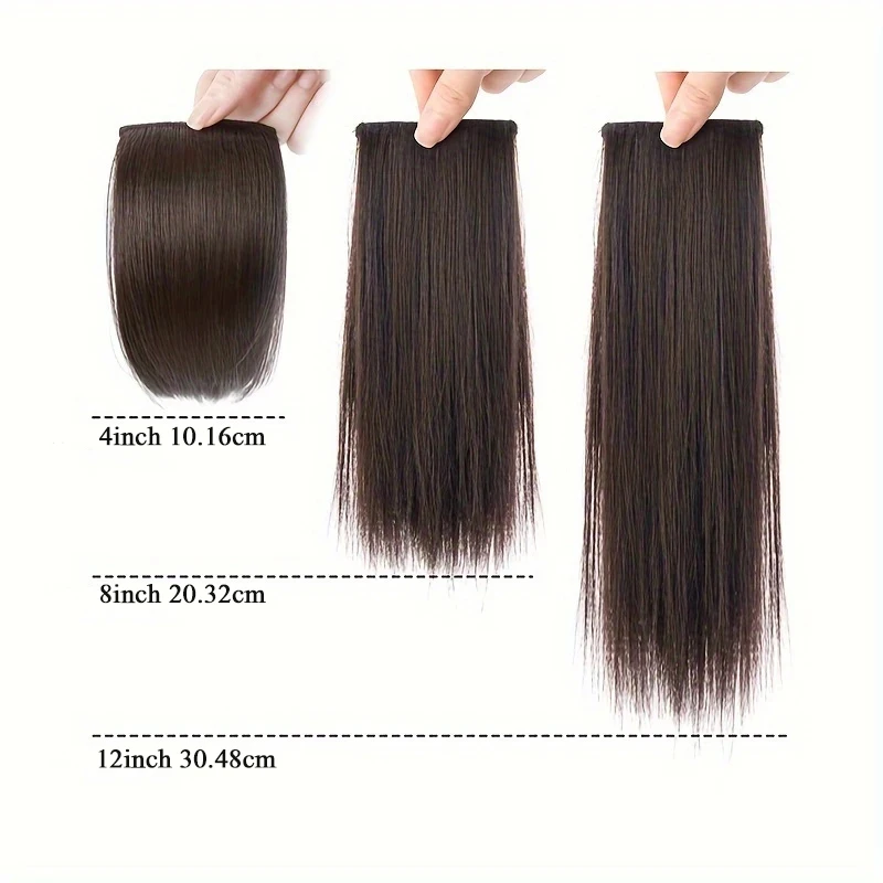 Parches de cabello invisibles con clip para aumentar volumen, extensiones de cabello para cubrir laterales y parte superior para mujer 2