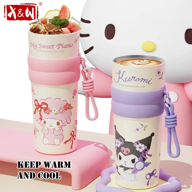 X&W 720ML Sanrio Cartoon Thermosbecher Edelstahl Vakuumflasche Niedliche Kuromi Isolierte Wasserflaschen für Schüler