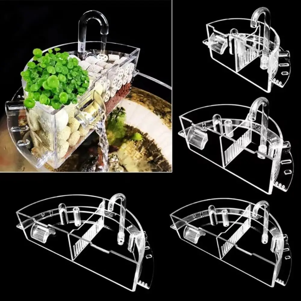 

3-in-1 External Filter Box Hanging Type High Transparency Aquarium Water Purifier Water Circulation Silent Waterfall