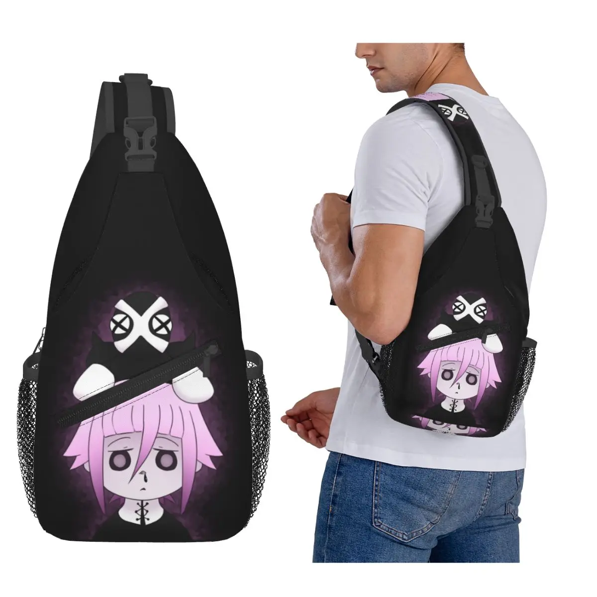 

Crona And Ragnarok Soul Eater нагрудная сумка мужской рюкзак через плечо на слинге нагрудная сумка дорожный походный рюкзак сумка на плечо