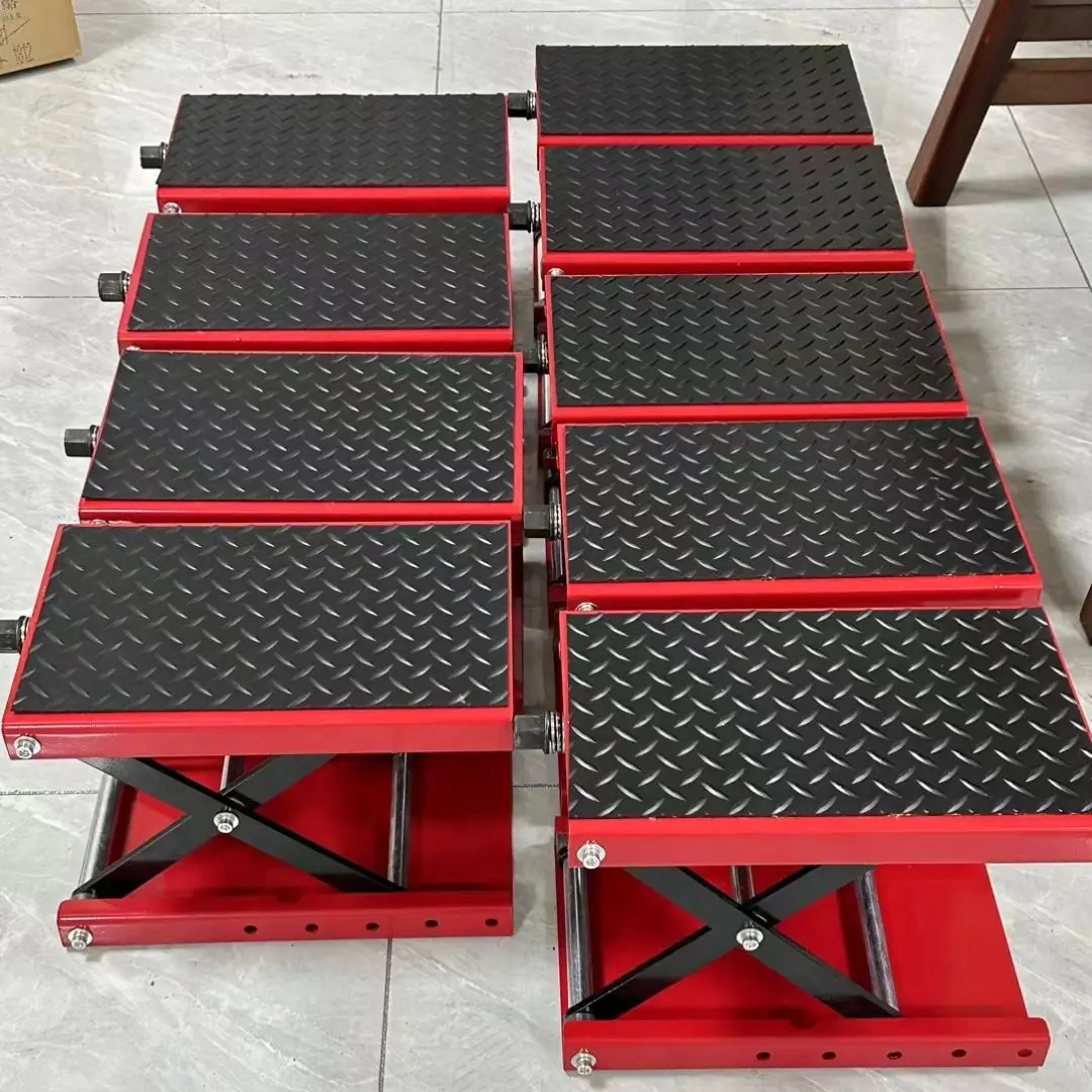 Motorcycle Lift Stand Mechanical Jack Scissor Platform for Electric Bike Maintenance, 9-35cm Height Adjustable 400kg Capacity