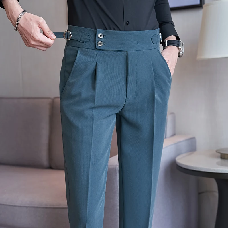 Men\'s Casual Pants Soft Tight Stretch Trousers For Business Social Office Workers Interview Party Wedding Men\'s Suit Pants 38-28