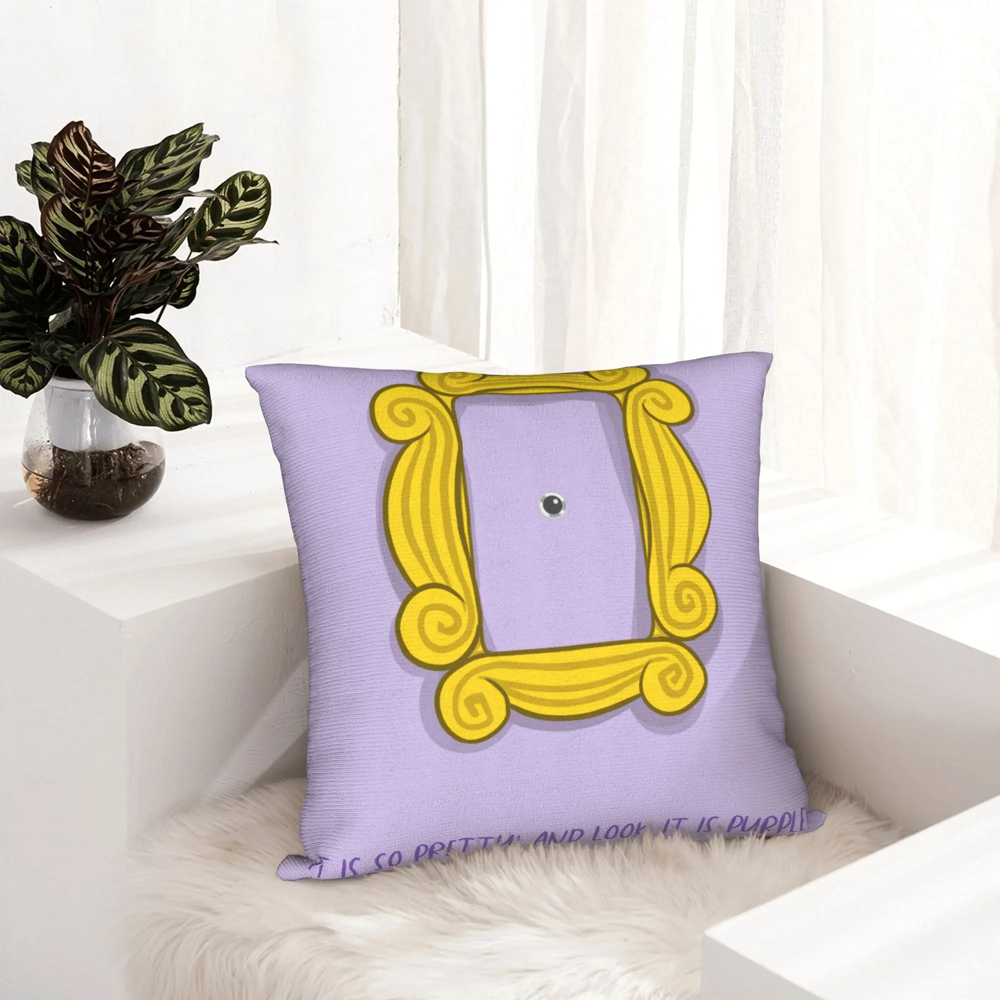 Purple frame Door Friends Pillowcase Soft Cushion Cover Decoration Classic TV Show Funny Pillow Case Cover Home Zippered 45*45cm