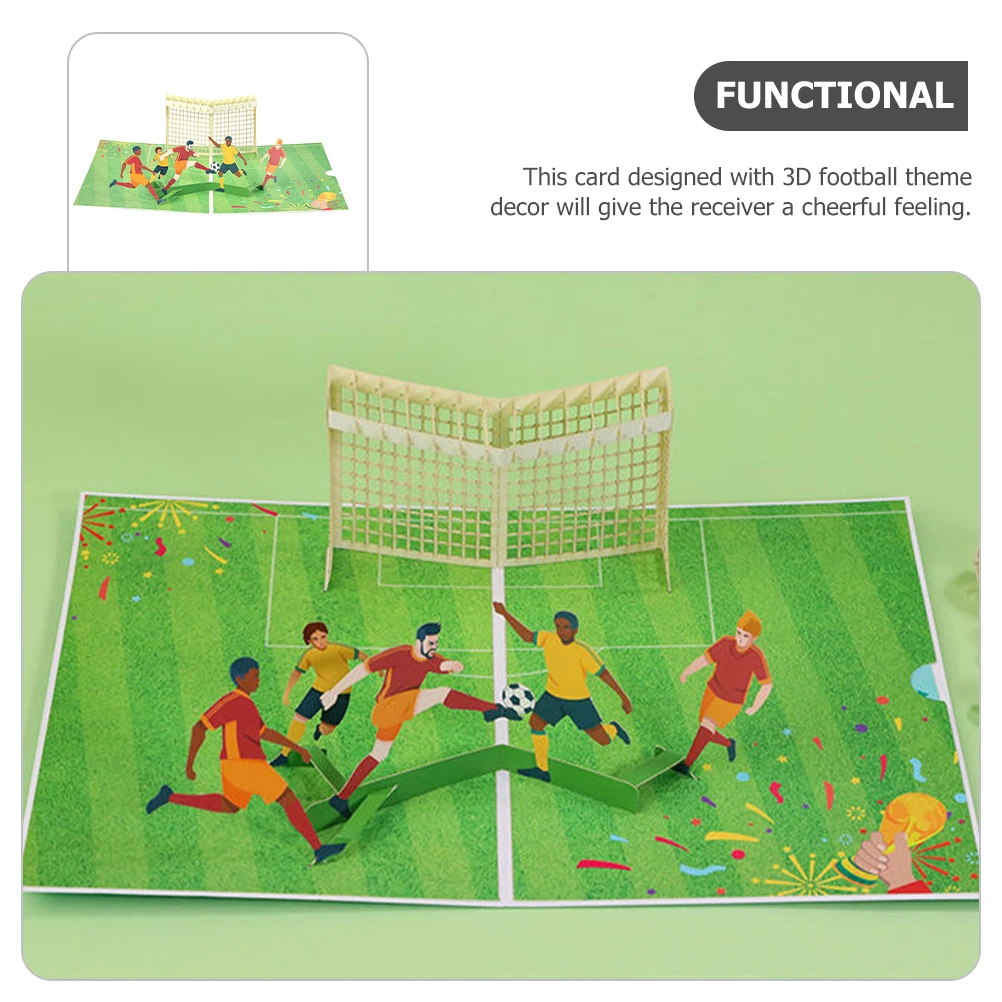 3D Football Greeting Card Pop up Cards Birthday Decorative Soccer Theme Compact Design Premium Quality Smooth Writing Experience