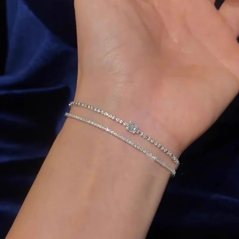 

S925Pure Silver Moissanite Fine Bracelet for Women2025New lightweight, niche, exquisite, and high-end jewelry