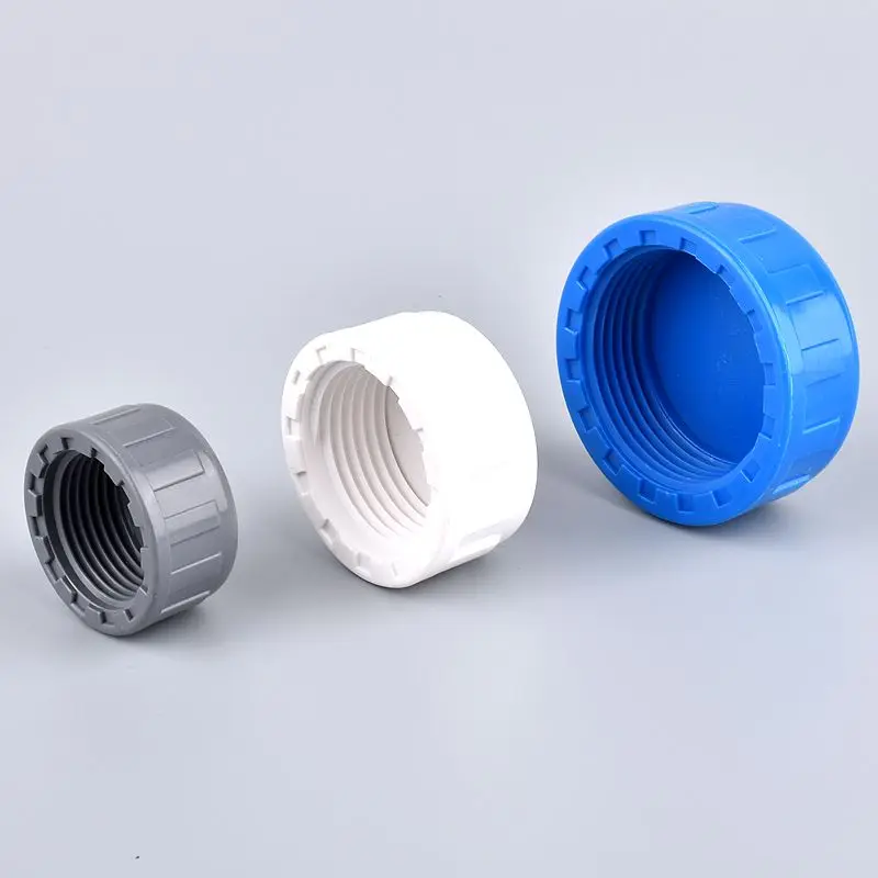 2pcs PVC Female Thread End Cap Connector 1/2~2 Inch End Connector 20 25 32 40 50 63mm Irrigation Water Pipe Connector Fittings