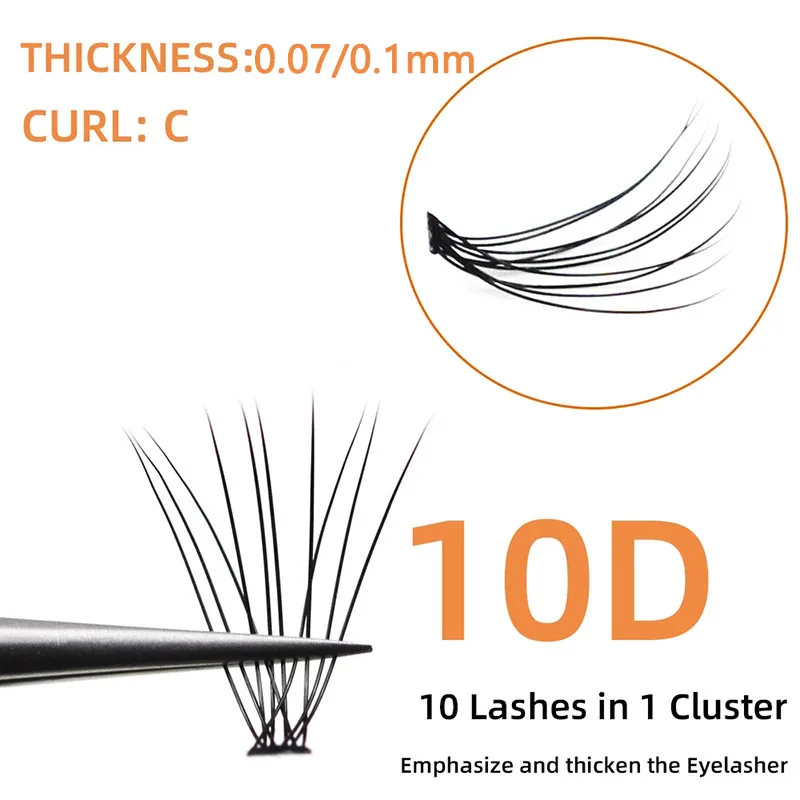 10D Mink Eyelash 1 Box/60 Bundles Natural Eyelash Extension 3D Russian individual Cluster Makeup Tool False eyelashes Wholesale