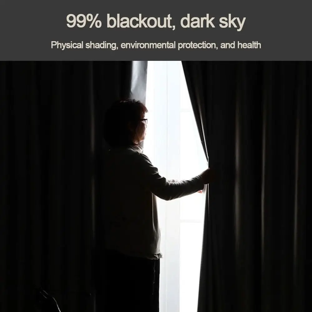 

New With Hooks Blackout Curtains Rectangle Silver Thermal Insulation Curtain Thickened Sun Protection Curtain Living Room