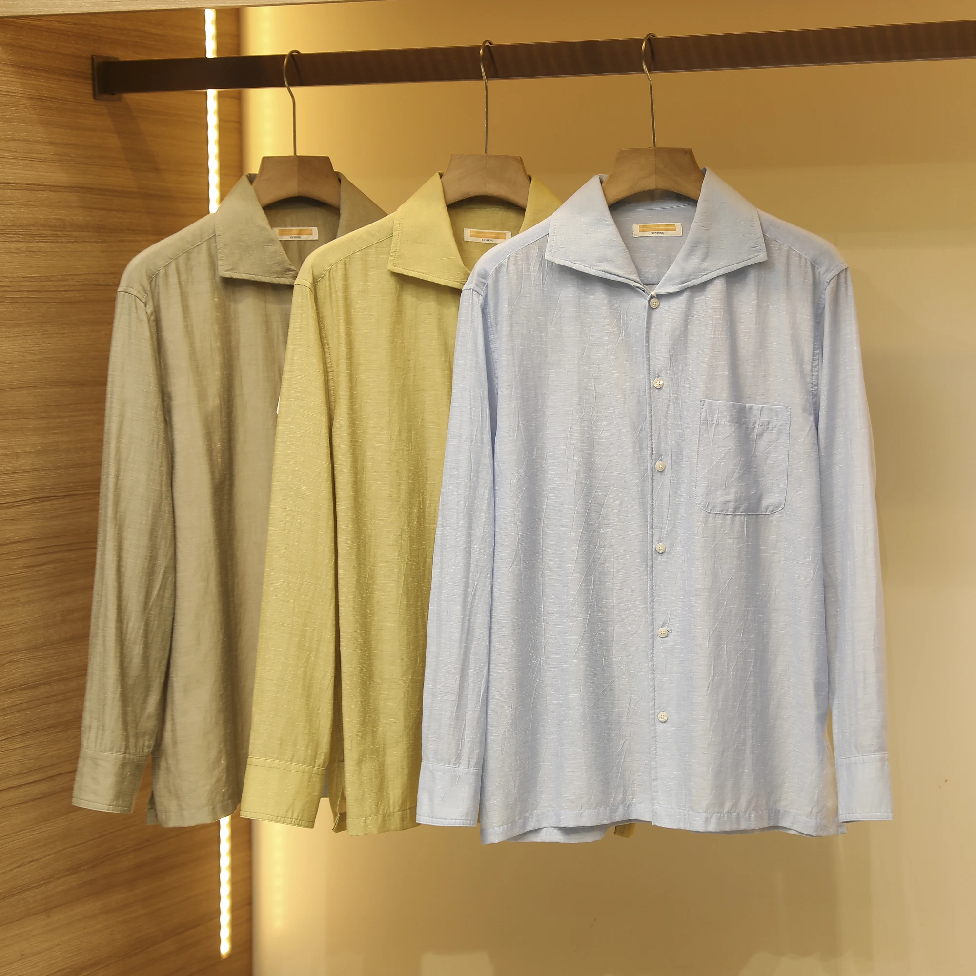 

l Linen Men's Long Sve irt Lightweight Loose Casual Pure Color Breathable Spring Summer irt Comfortable Linen Bl...