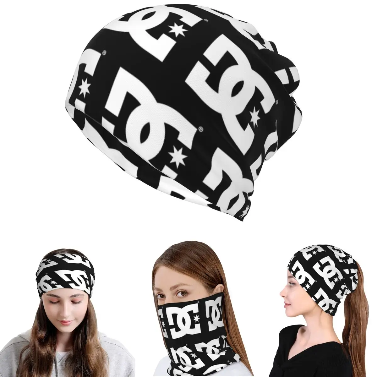 DC Shoe Co Bandana Neck Cover Magic Scarf Multifunction Face Mask Beanies Hat for Men Women Adult Washable