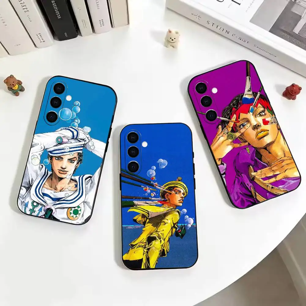 N-JoJos Bizarre Adventure  Soft Silicone phone Case for Samsung Galaxy A73//A72/A70/A53/A52/A51 - Black