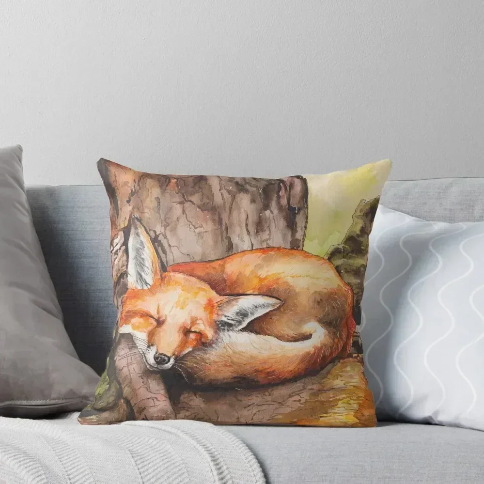 

Slumbering fox Throw Pillow Decorative pillowcase Christmas Pillow Cases Christmas Pillows Marble Cushion Cover pillow