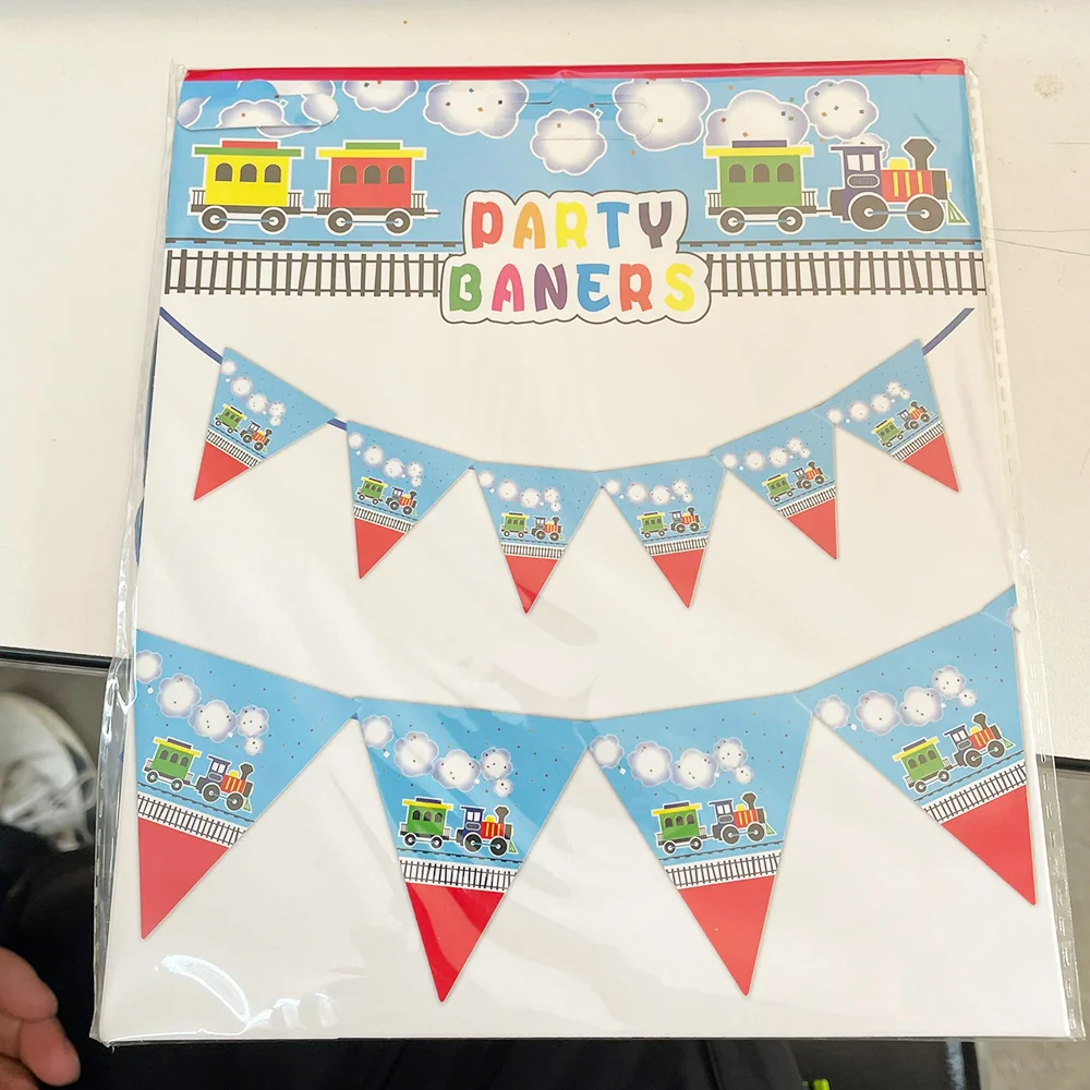 Train Birthday Decorations Choo Choo Train Happy Birthday Banner Tableware Balloons Transportation Party Two Two Party Supplies