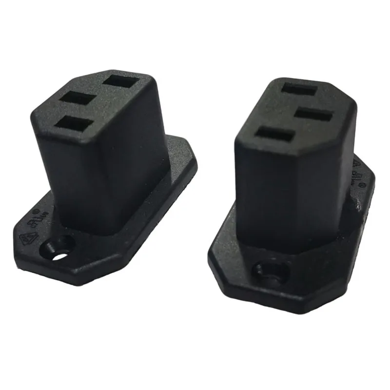 2 шт. черный IEC320 C13 женская промышленная розетка C14 PDU шкаф розетка разъем переменного тока с ухом/винтовым отверстием 10A 250 В
