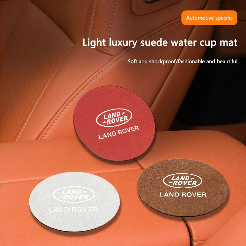 2Pcs Car Coasters Water Cup Non-Slip Mat Waterproof Water Cup Mat For Land Rover Sport Range Rover 2 Freelander Defender Evoque