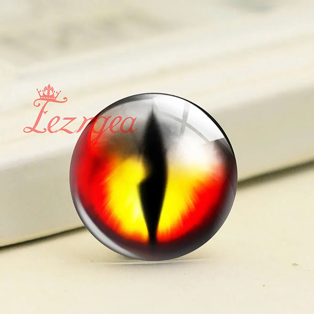 Random Mixed Round Vertical Pupil Eyeball Animal Eyes Ragdoll Photo Glass Cabochon Flatback Demo Cameo For Diy Jewelry Making