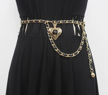 女性用PUレザーニットカマーバンド,ドレスコルセット,ウエストベルト,狭い装飾,チェーンベルト,ランウェイファッション,r472