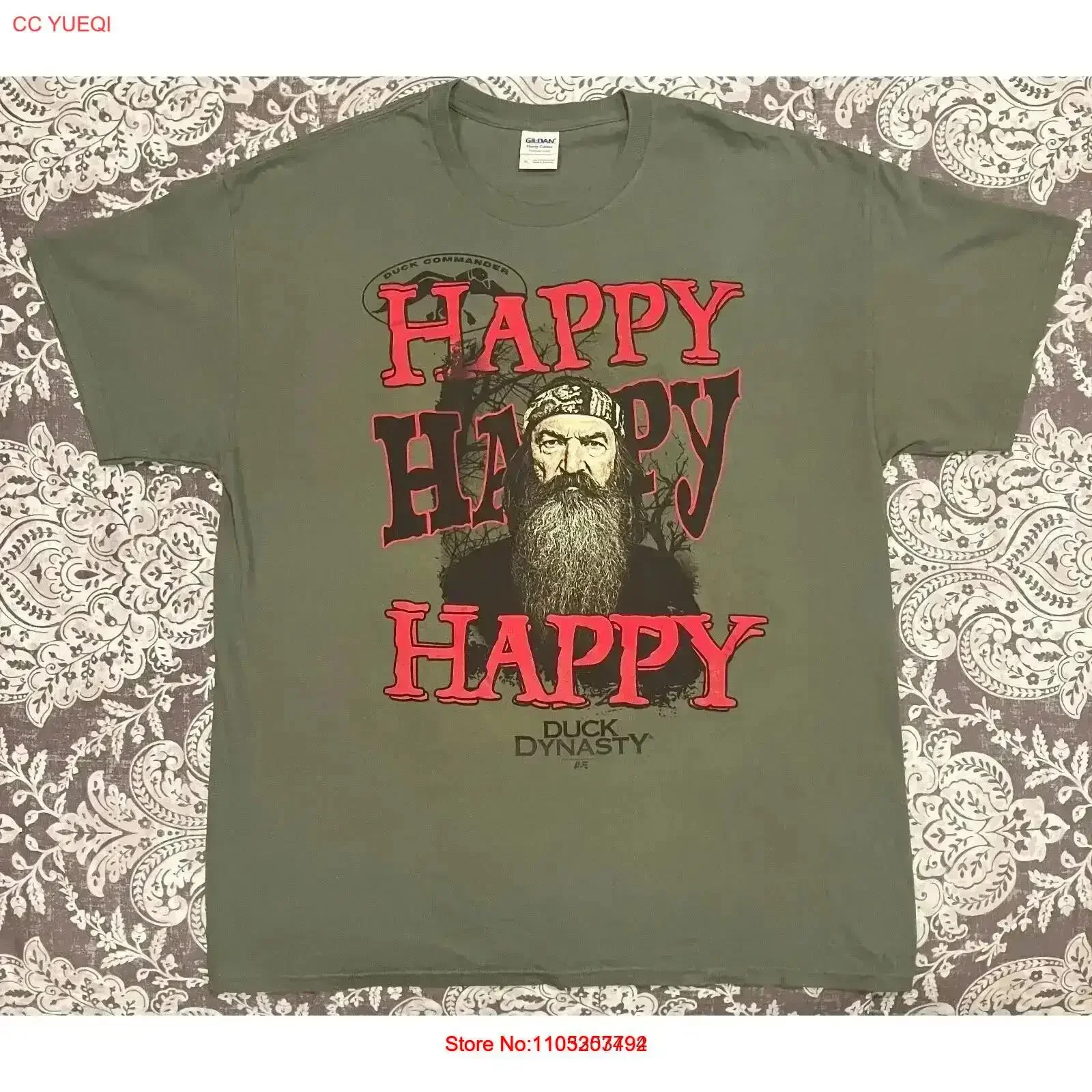 NEW Phil Robertson Duck Dynasty Military Green T Shirt vintage Washed Soft fashion Casual Stretched Stylish homme vintage